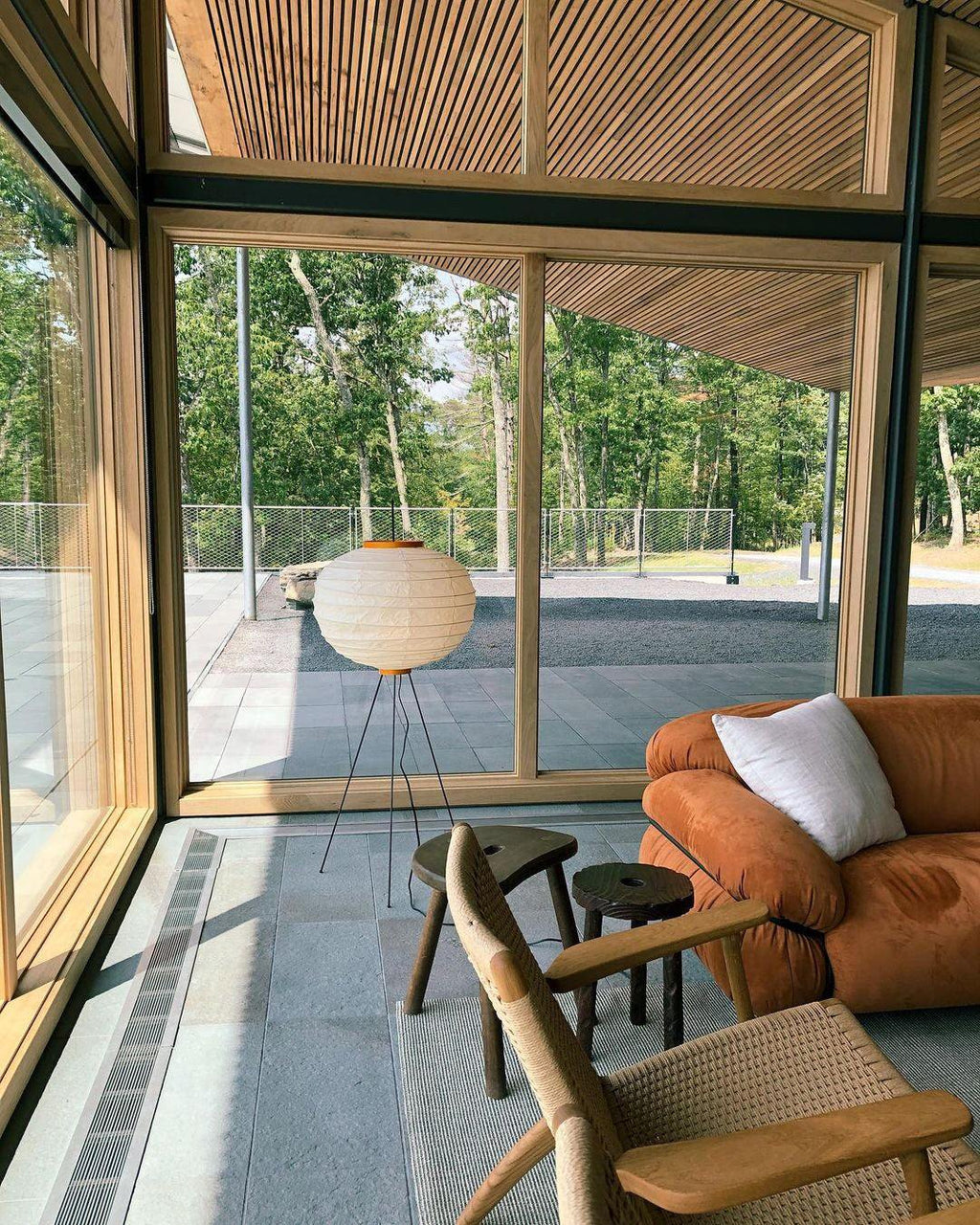 Lampadaire moderne Cyril en papier Blanc