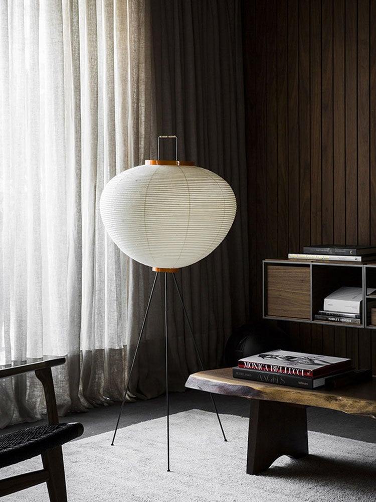 Lampadaire moderne Cyril en papier Blanc