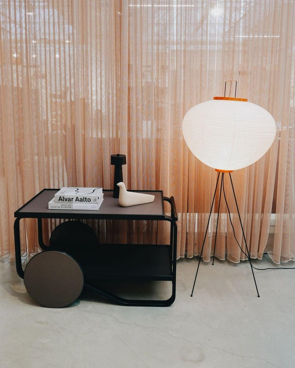 Lampadaire moderne Cyril en papier Blanc