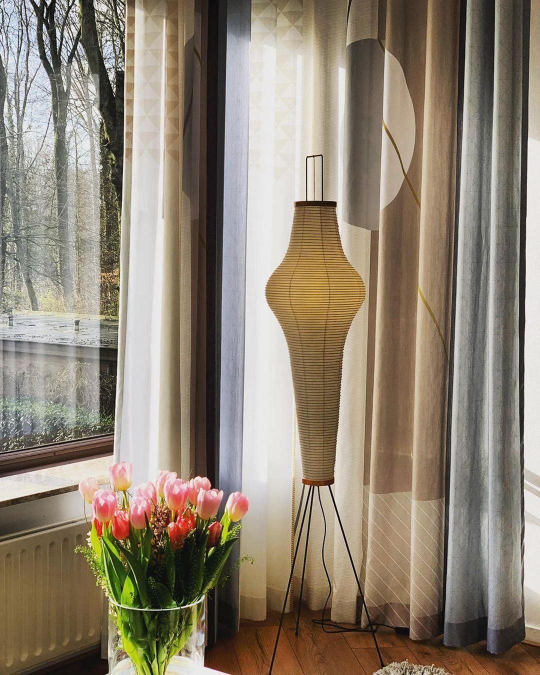 Lampadaire moderne Cyril en papier Blanc