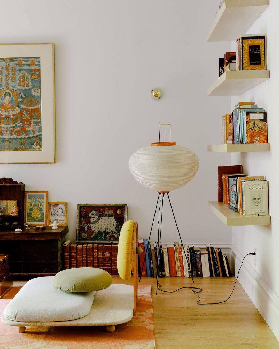 Lampadaire moderne Cyril en papier Blanc