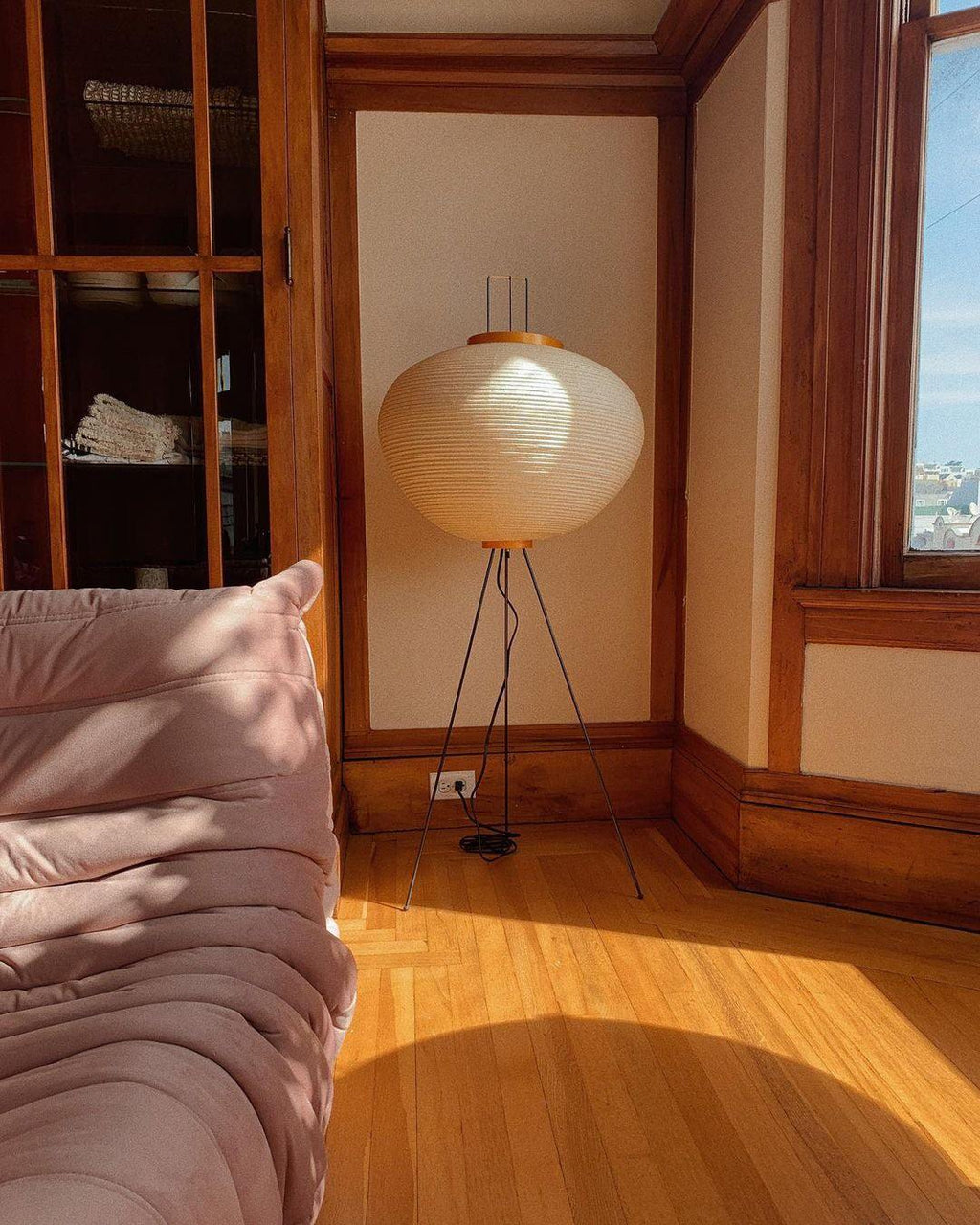 Lampadaire moderne Cyril en papier Blanc