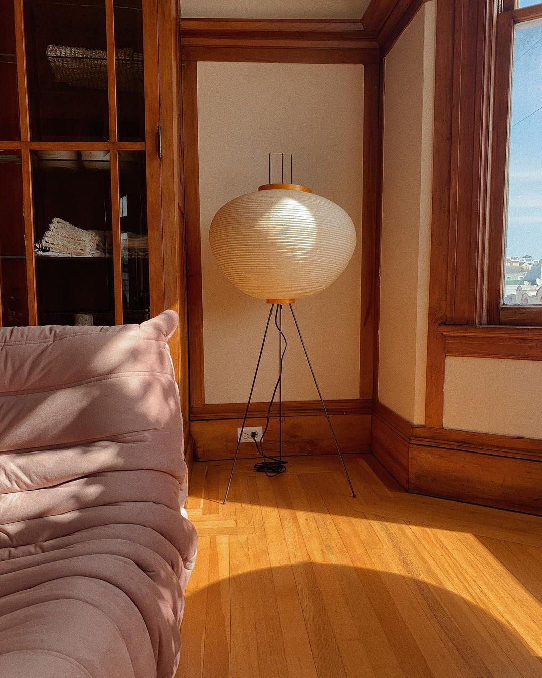 Lampadaire moderne Cyril en papier Blanc