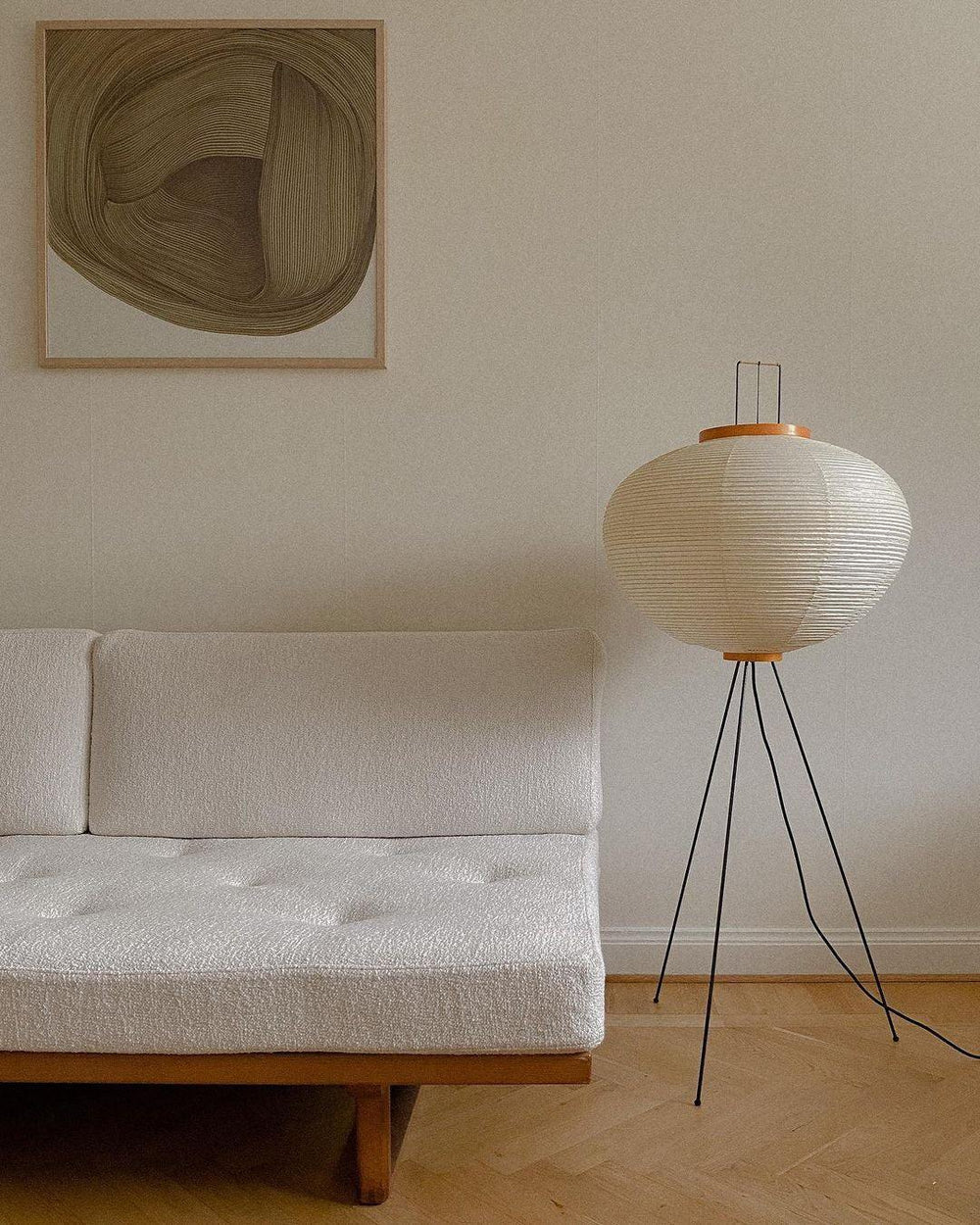 Lampadaire moderne Cyril en papier Blanc