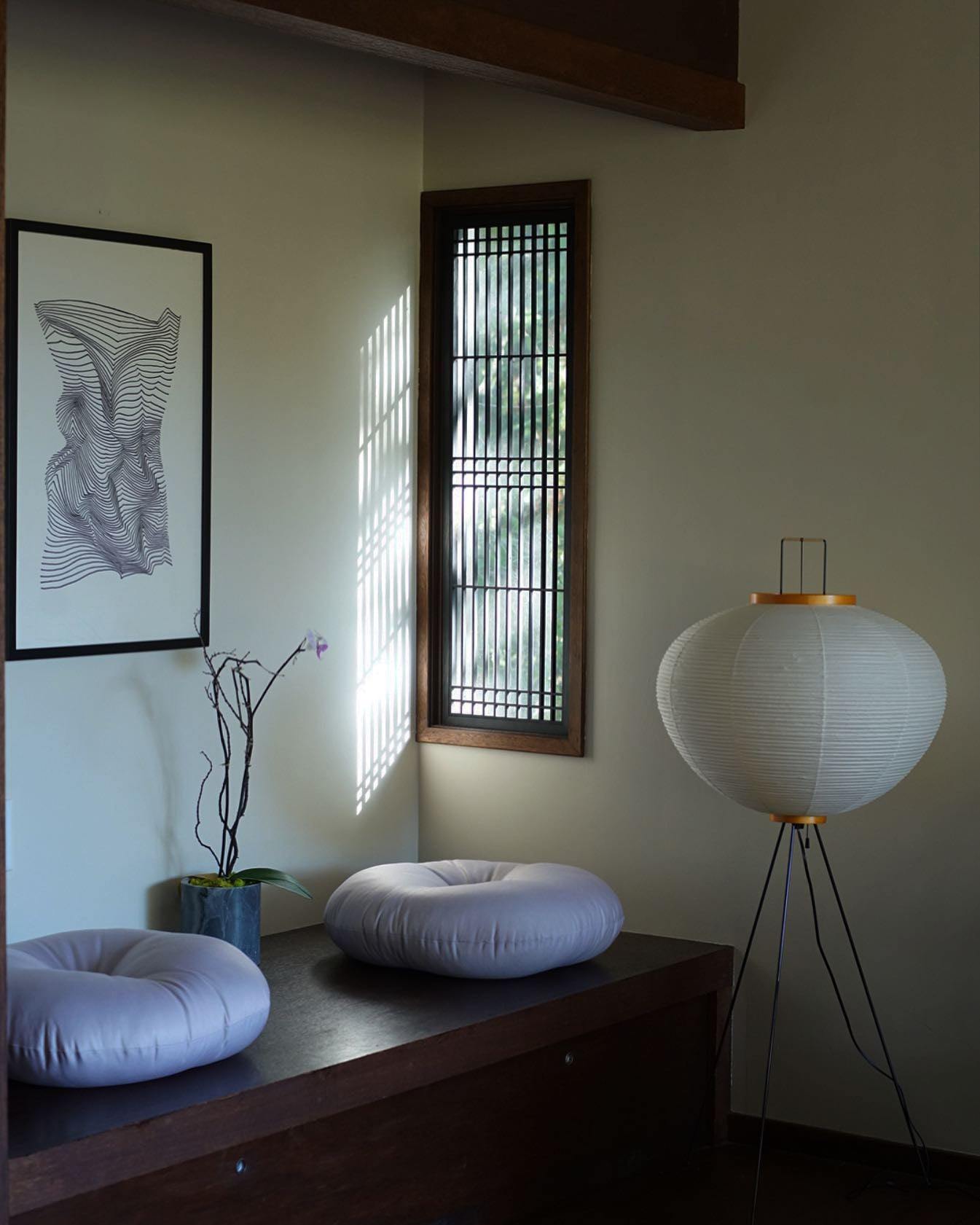 Lampadaire moderne Cyril en papier Blanc