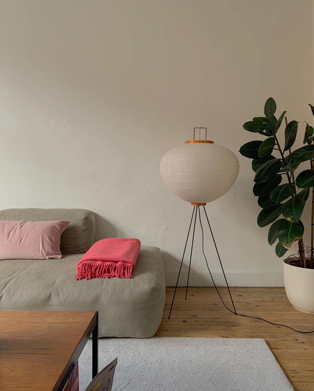 Lampadaire moderne Cyril en papier Blanc