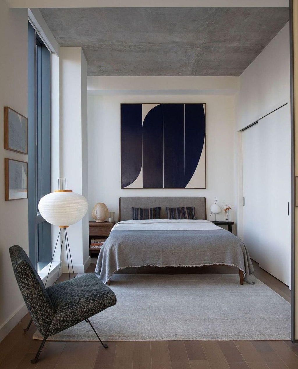 Lampadaire moderne Cyril en papier Blanc
