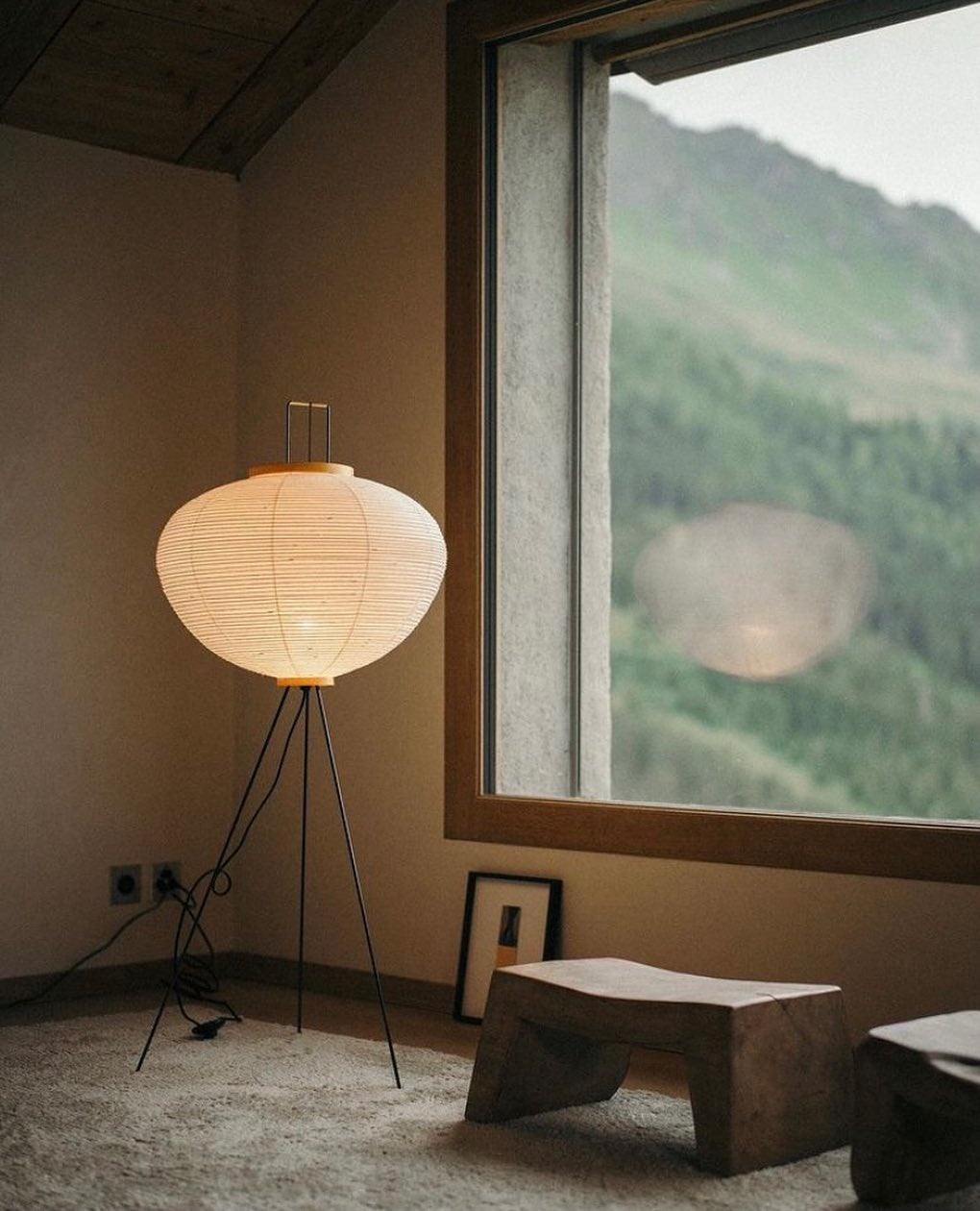 Lampadaire moderne Cyril en papier Blanc
