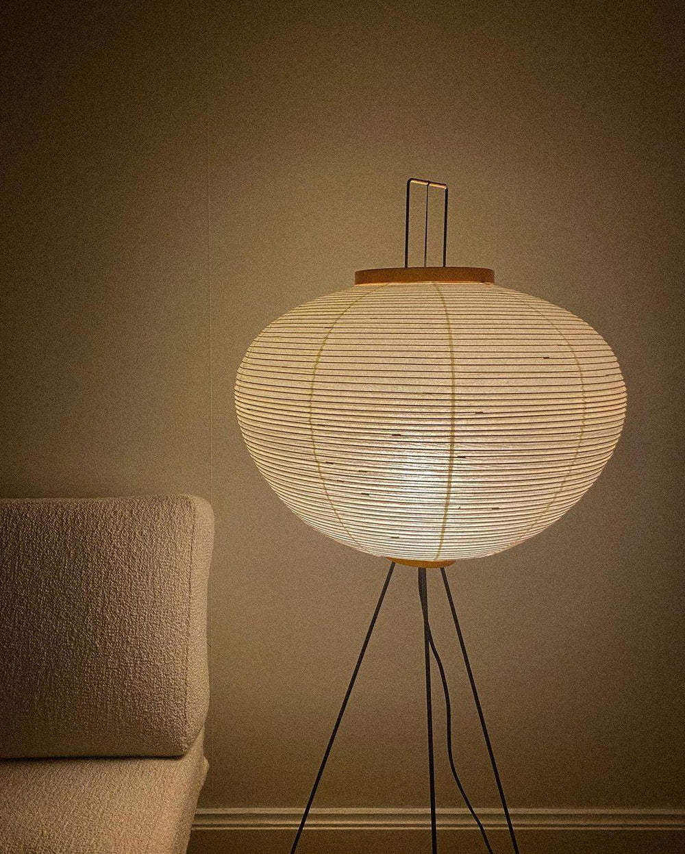 Lampadaire moderne Cyril en papier Blanc