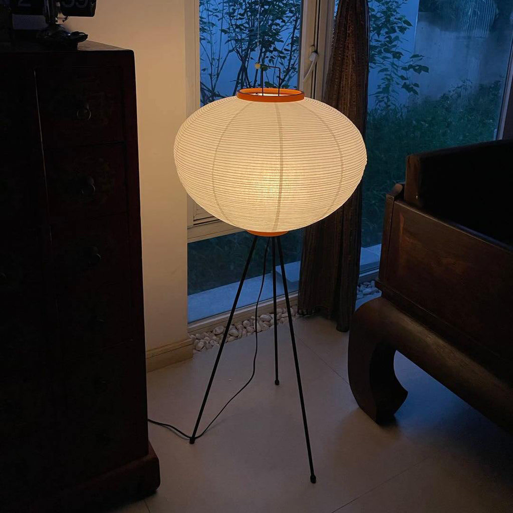 Lampadaire moderne Cyril en papier Blanc