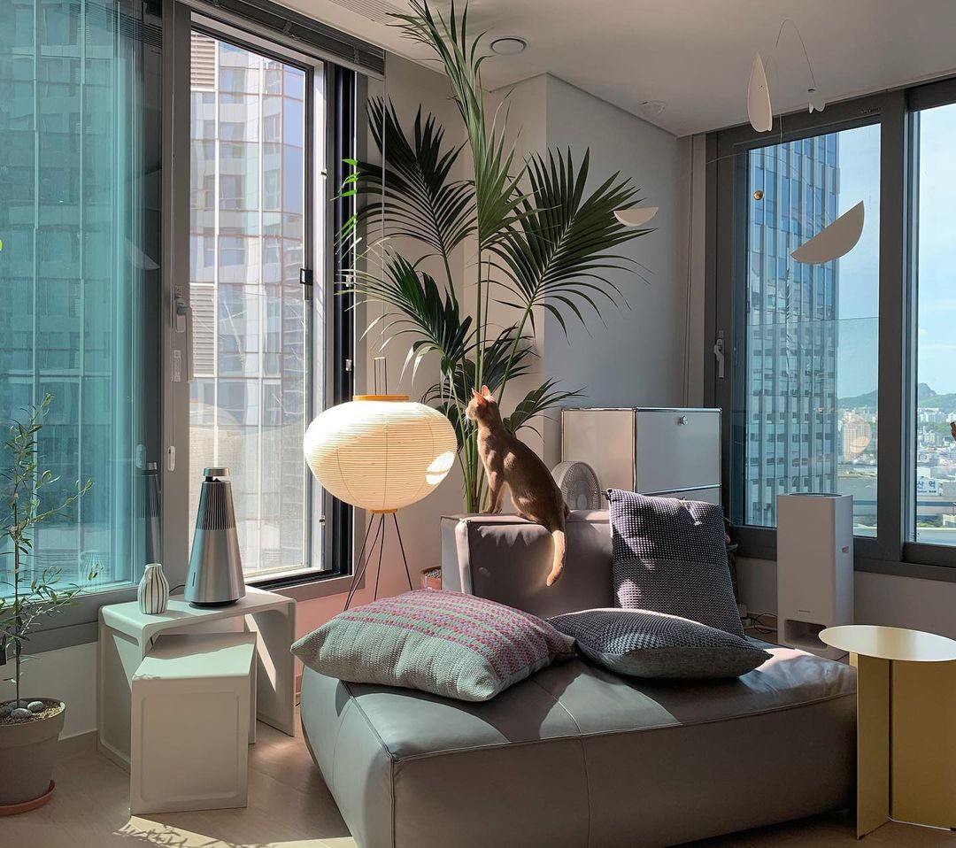 Lampadaire moderne Cyril en papier Blanc
