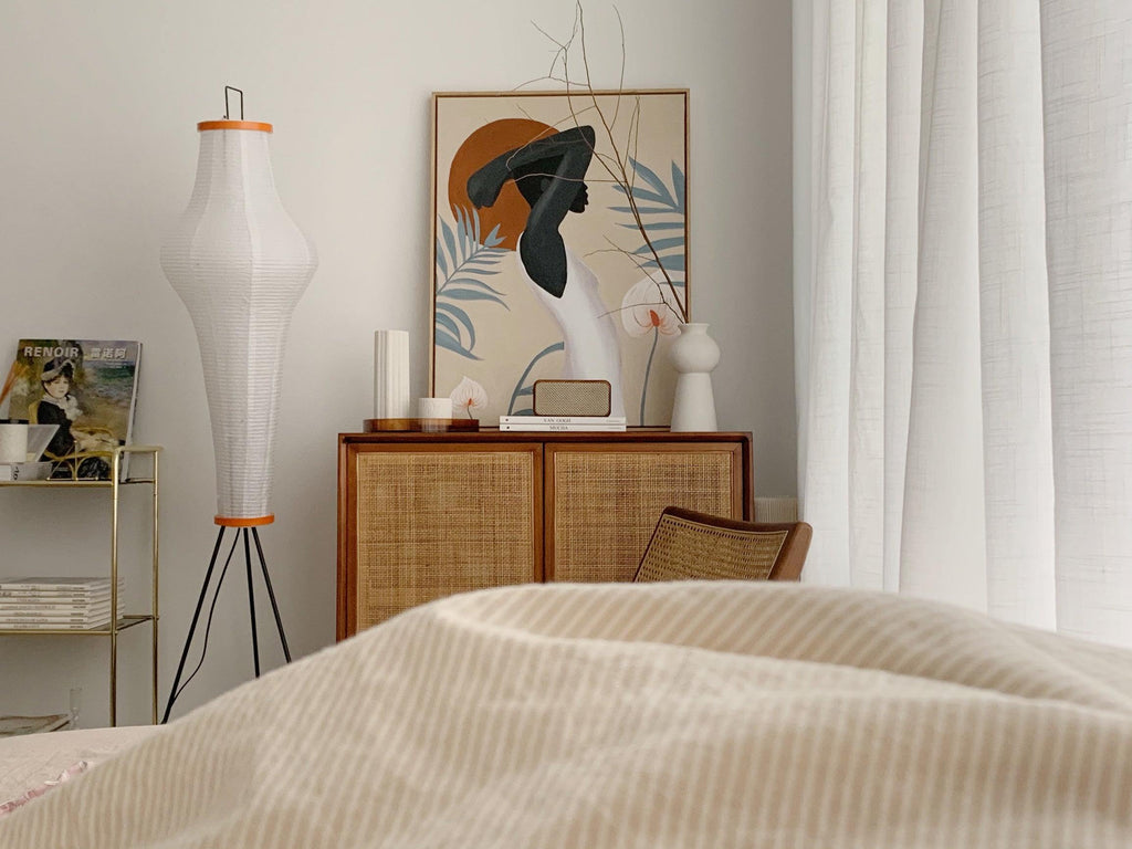 Lampadaire moderne Cyril en papier Blanc