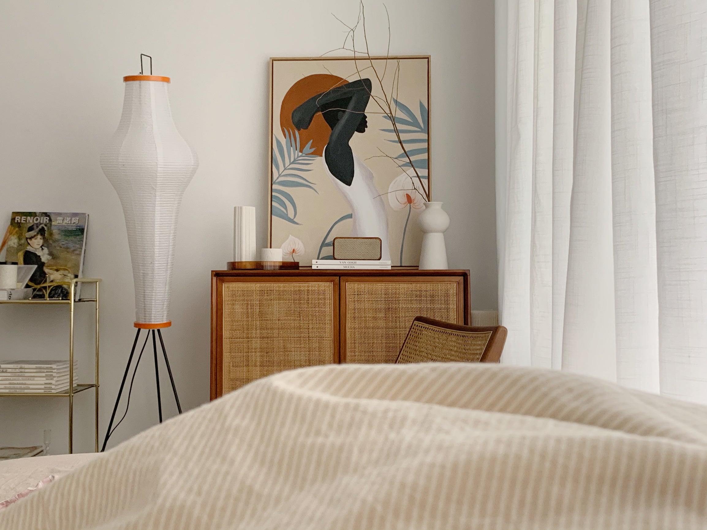 Lampadaire moderne Cyril en papier Blanc