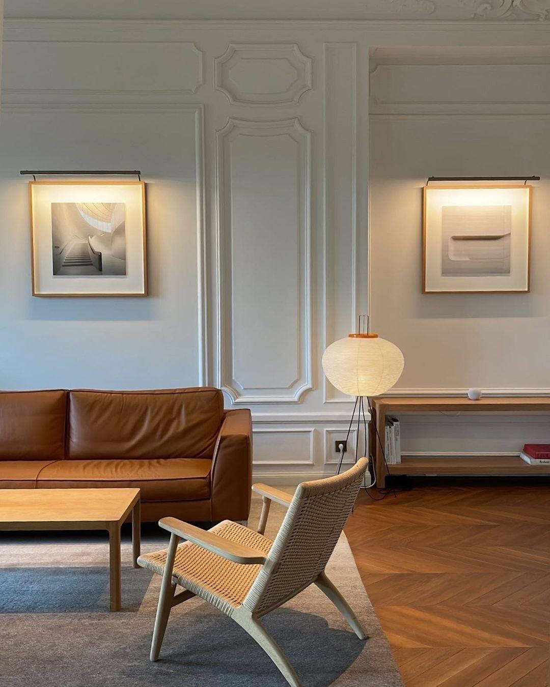 Lampadaire moderne Cyril en papier Blanc
