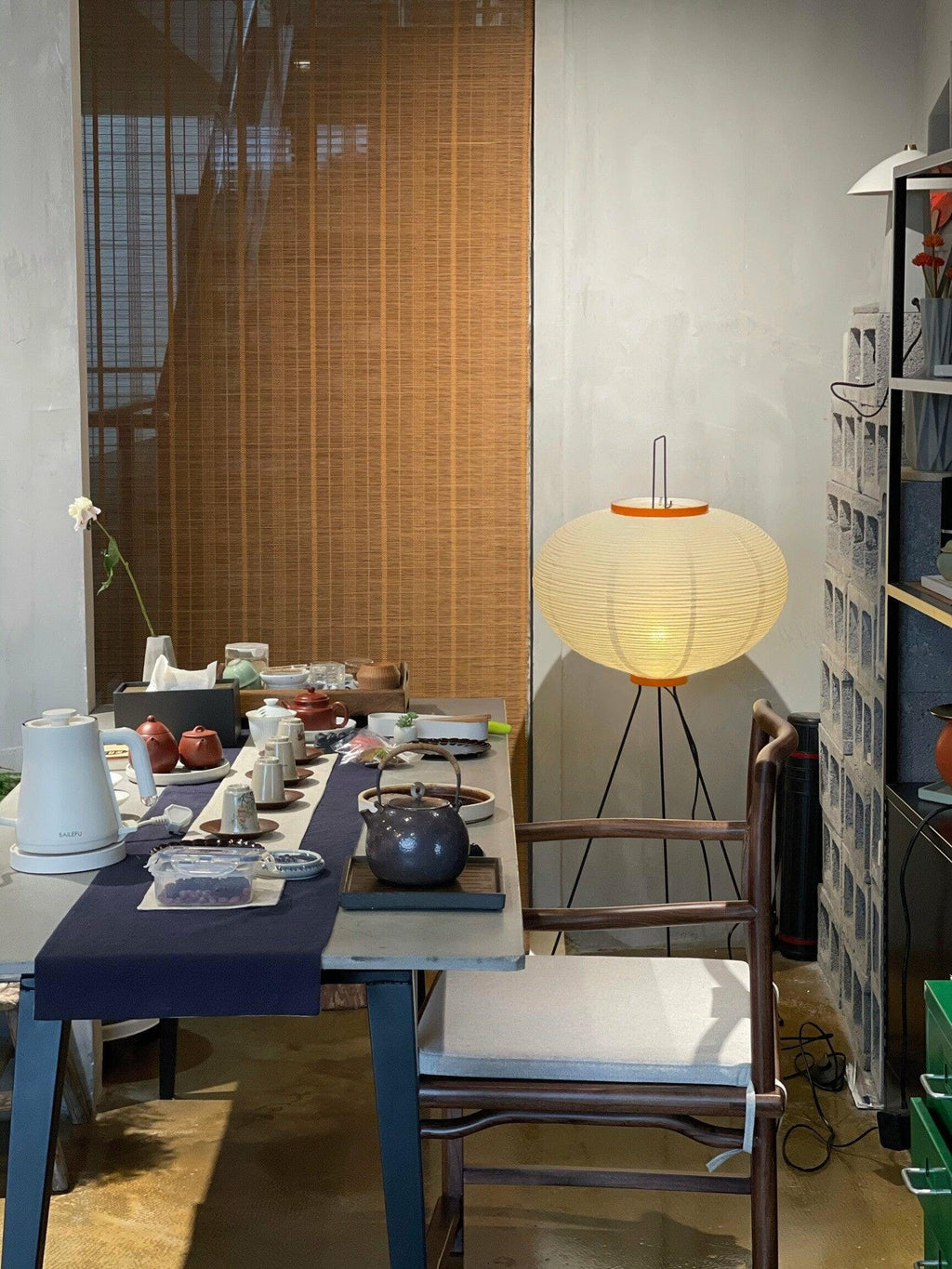 Lampadaire moderne Cyril en papier Blanc