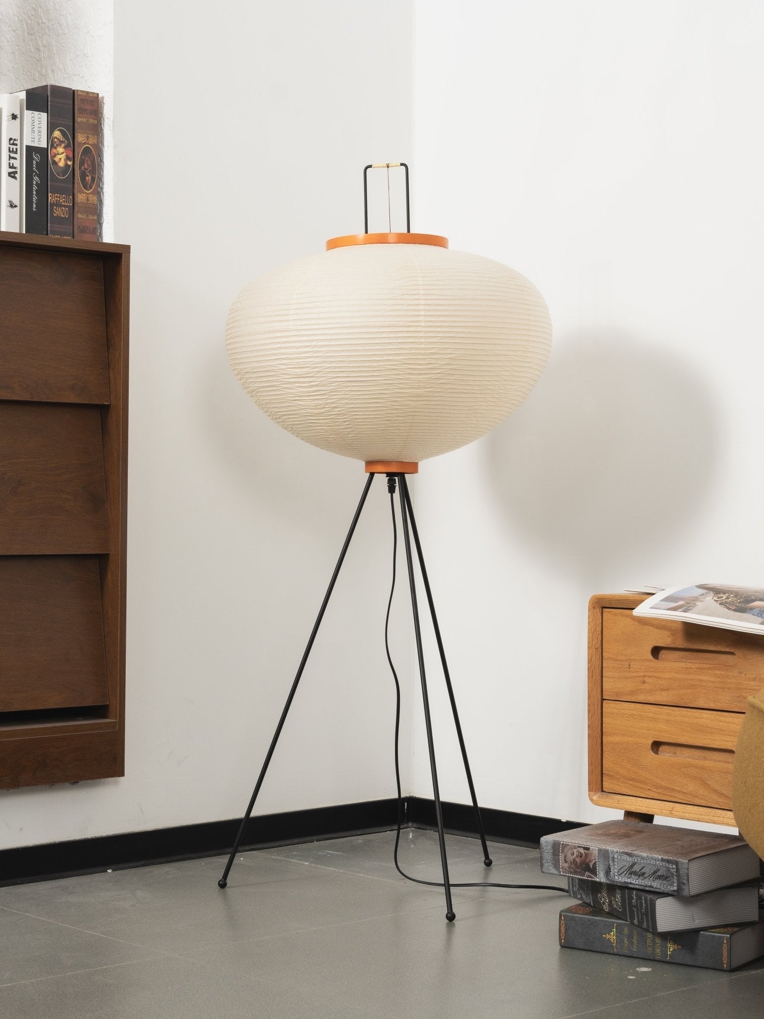 Lampadaire moderne Cyril en papier Blanc