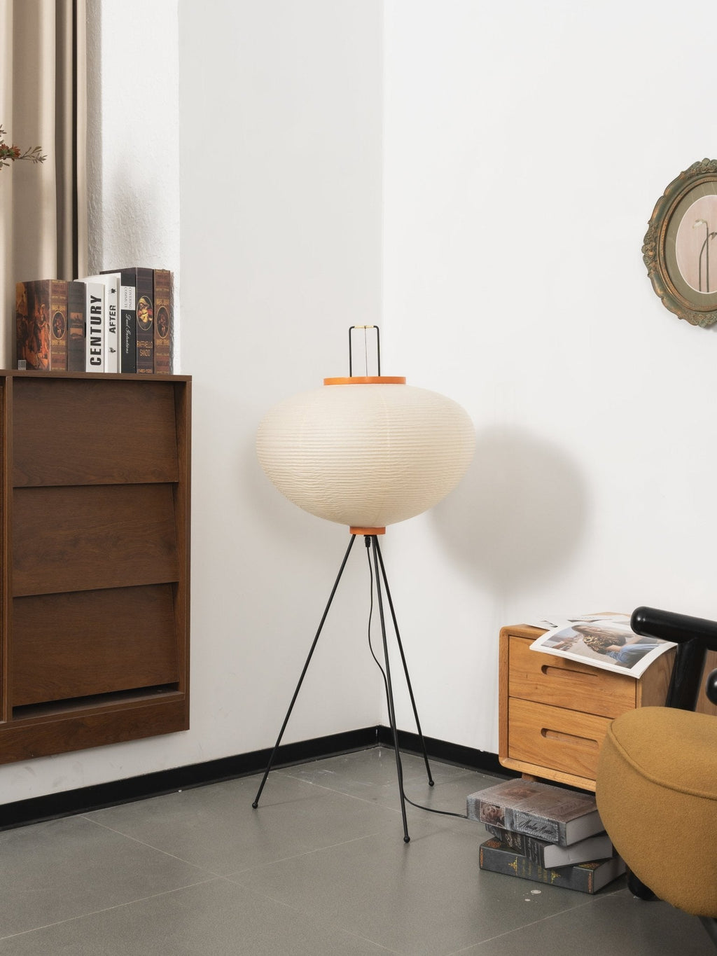 Lampadaire moderne Cyril en papier Blanc