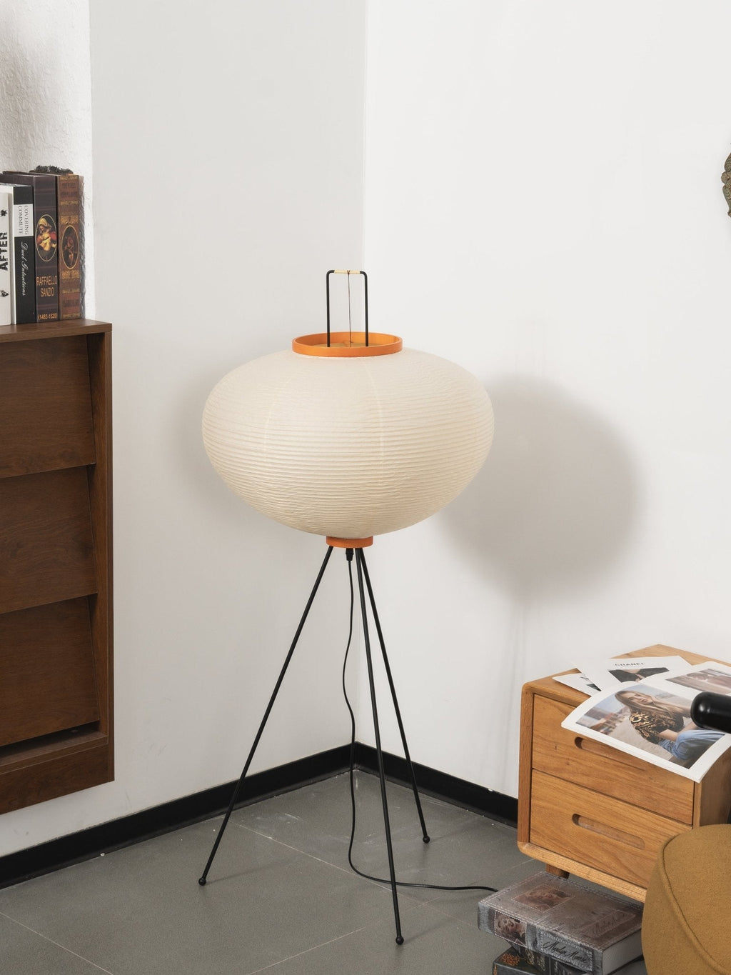 Lampadaire moderne Cyril en papier Blanc