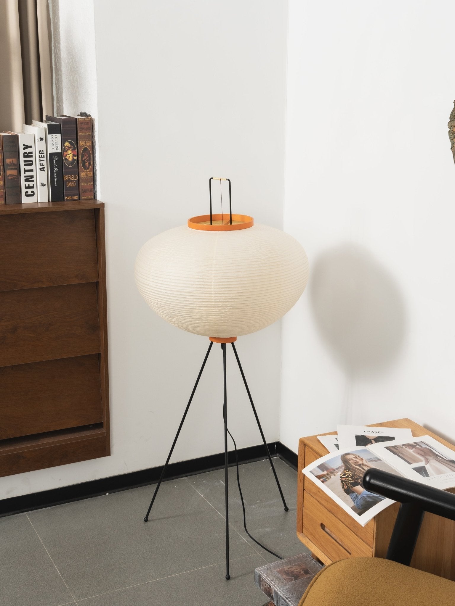 Lampadaire moderne Cyril en papier Blanc