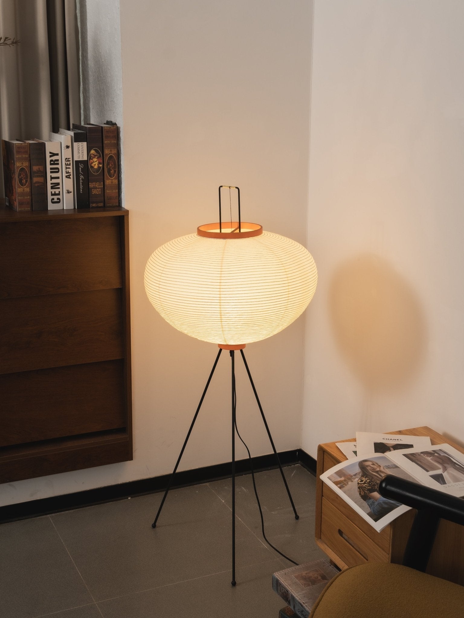 Lampadaire moderne Cyril en papier Blanc