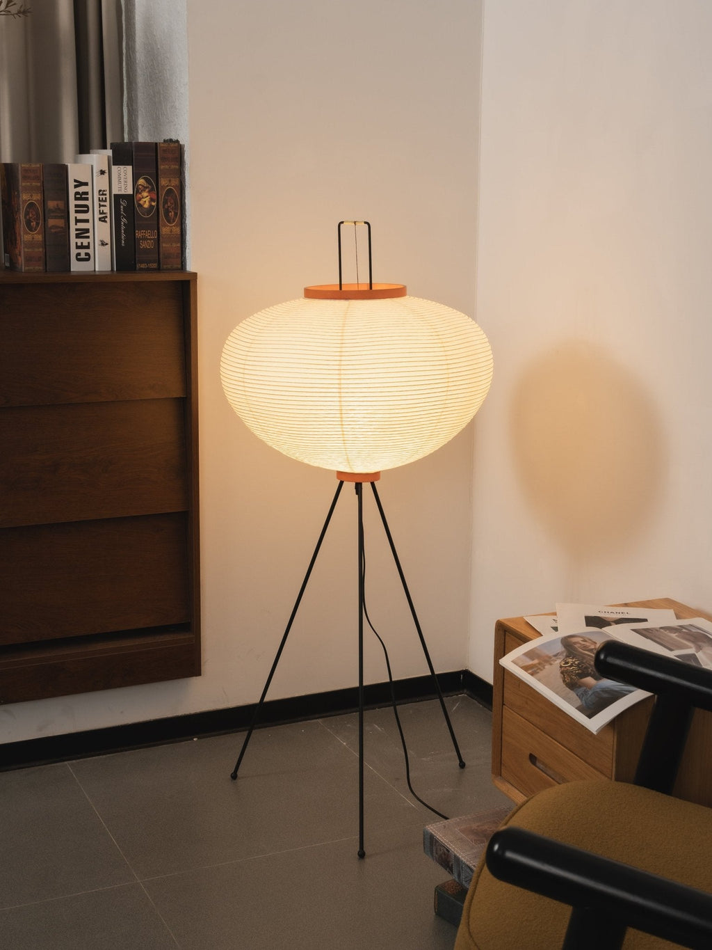 Lampadaire moderne Cyril en papier Blanc