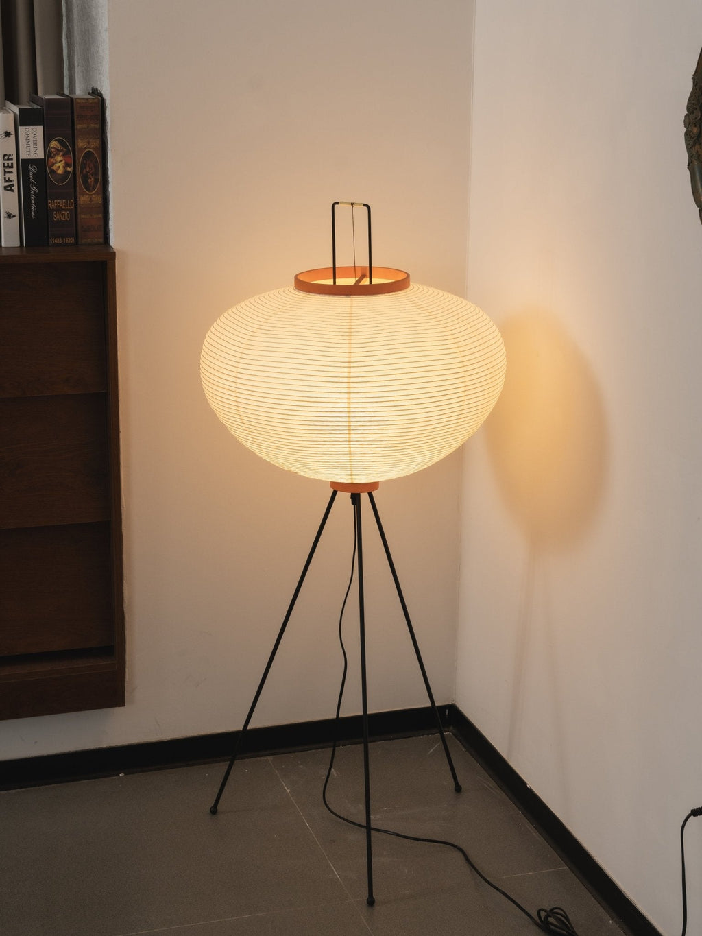 Lampadaire moderne Cyril en papier Blanc