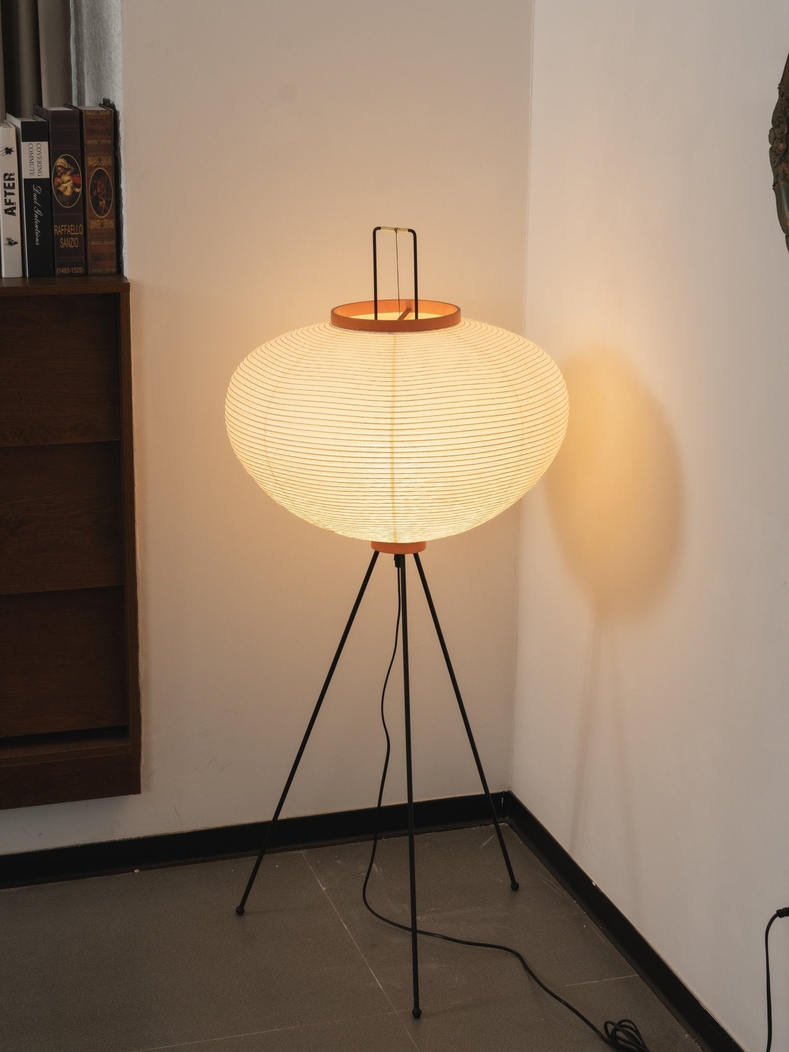 Lampadaire moderne Cyril en papier Blanc