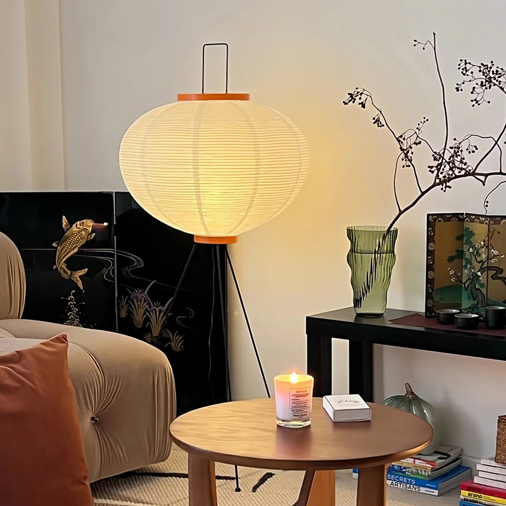 Lampadaire moderne Cyril en papier Blanc