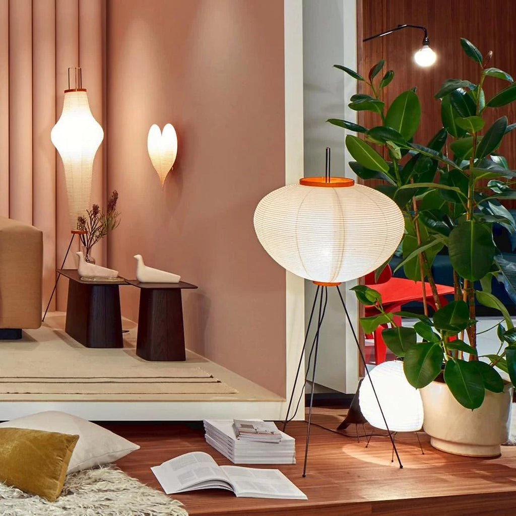 Lampadaire moderne Cyril en papier Blanc