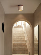 Plafonnier moderne Brion en Noyer et travertin jaune