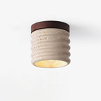 Plafonnier moderne Brion en Noyer et travertin jaune