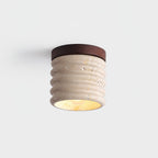 Plafonnier moderne Brion en Noyer et travertin jaune