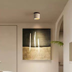 Plafonnier moderne Brion en Noyer et travertin jaune