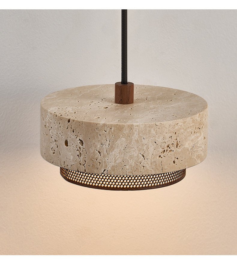 Suspension moderne Odin en Travertin jaune