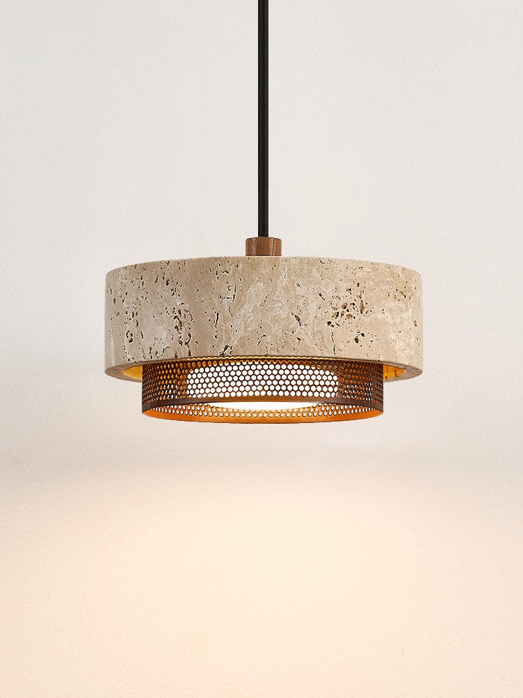 Suspension moderne Odin en Travertin jaune
