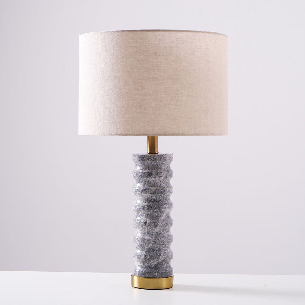 Lampe à poser moderne Jorund en pierre Gris et beige