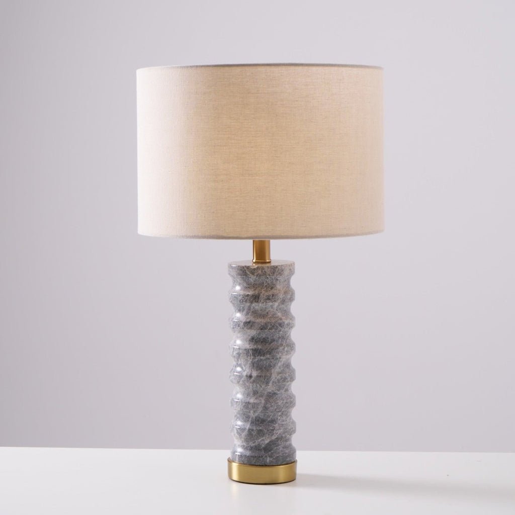 Lampe à poser moderne Jorund en pierre Gris et beige