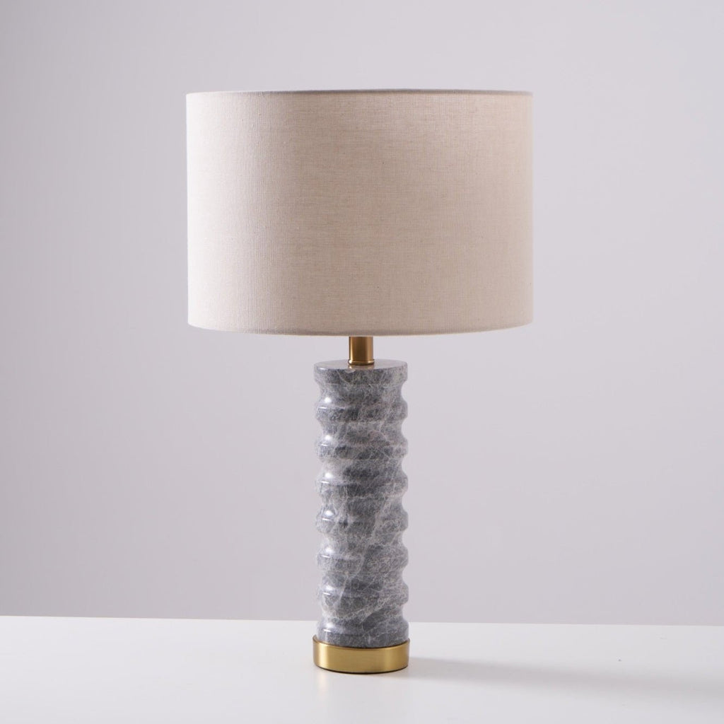 Lampe à poser moderne Jorund en pierre Gris et beige
