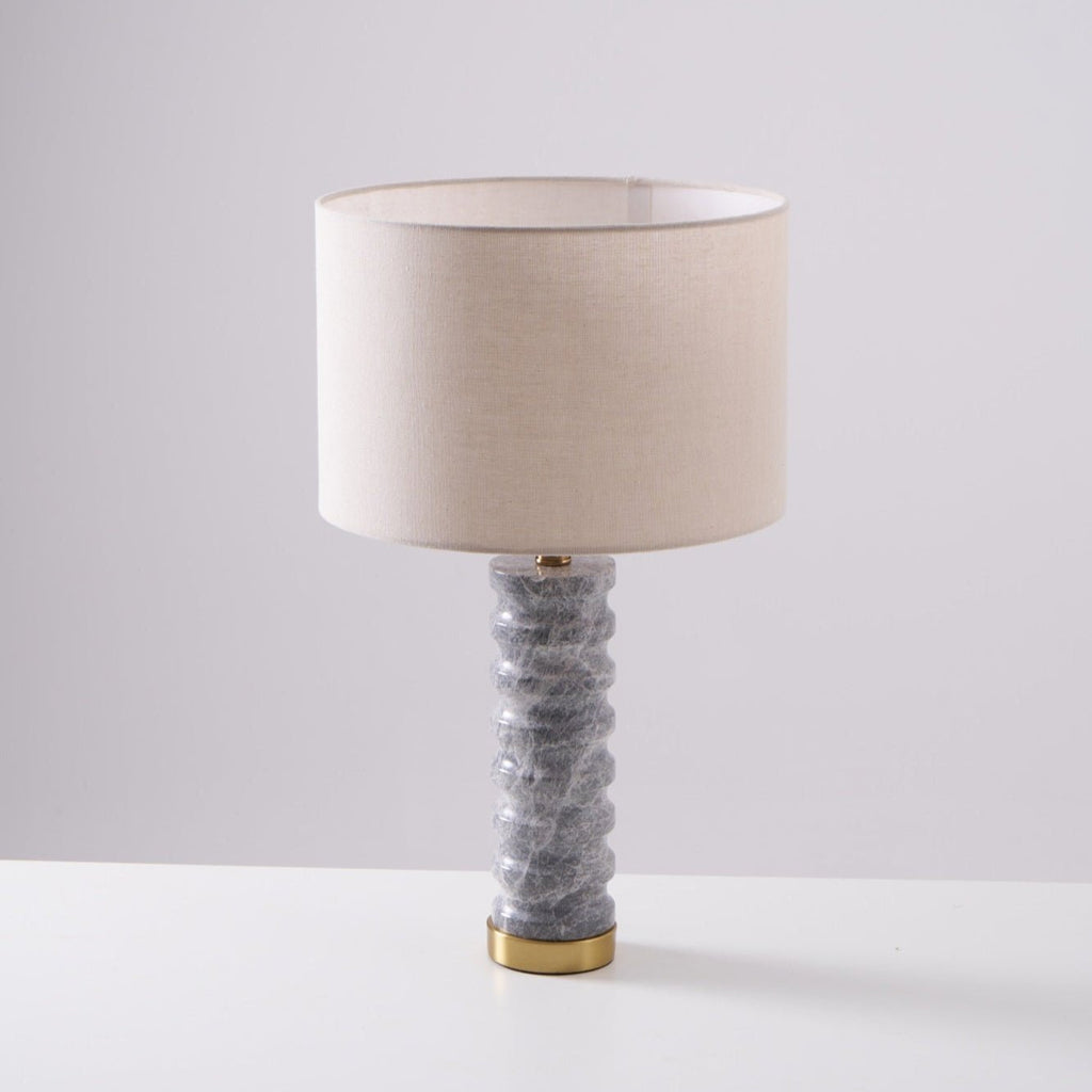 Lampe à poser moderne Jorund en pierre Gris et beige