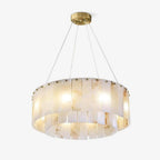 Lustre moderne Kurt en Laiton et albâtre blanc