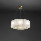 Lustre moderne Kurt en Laiton et albâtre blanc