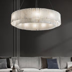 Lustre moderne Kurt en Laiton et albâtre blanc