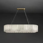 Lustre moderne Kurt en Laiton et albâtre blanc
