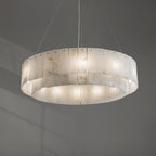 Lustre moderne Kurt en Laiton et albâtre blanc