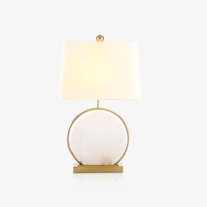 Lampe à poser moderne Sigmar en Or et albâtre blanc