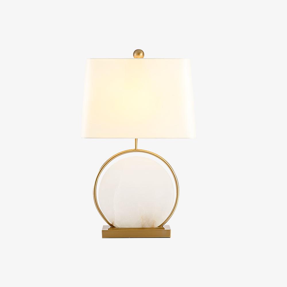 Lampe à poser moderne Sigmar en Or et albâtre blanc