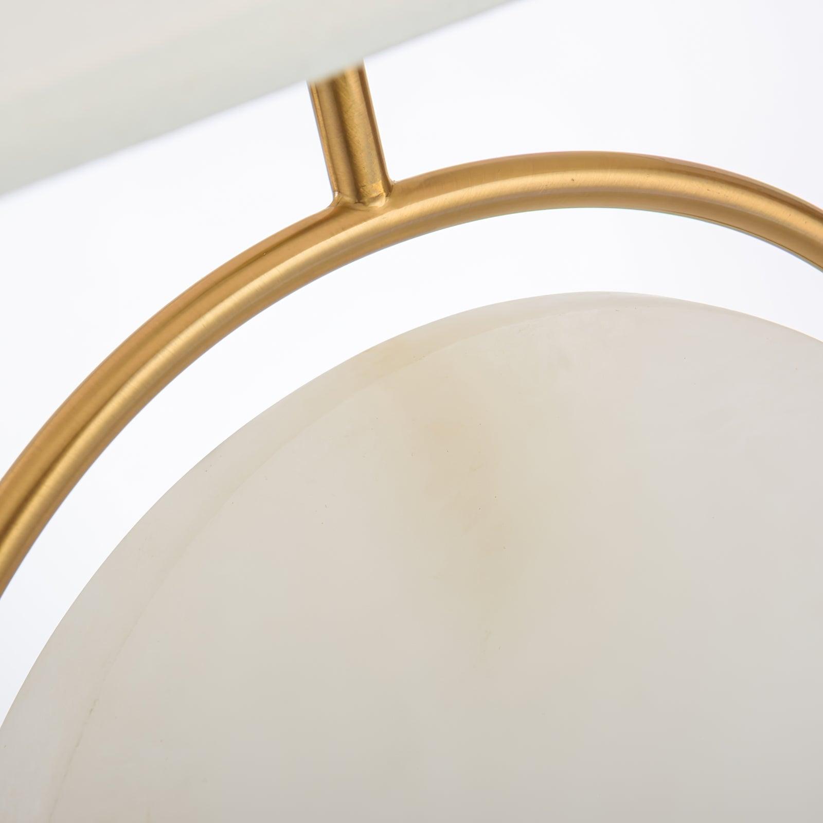 Lampe à poser moderne Sigmar en Or et albâtre blanc