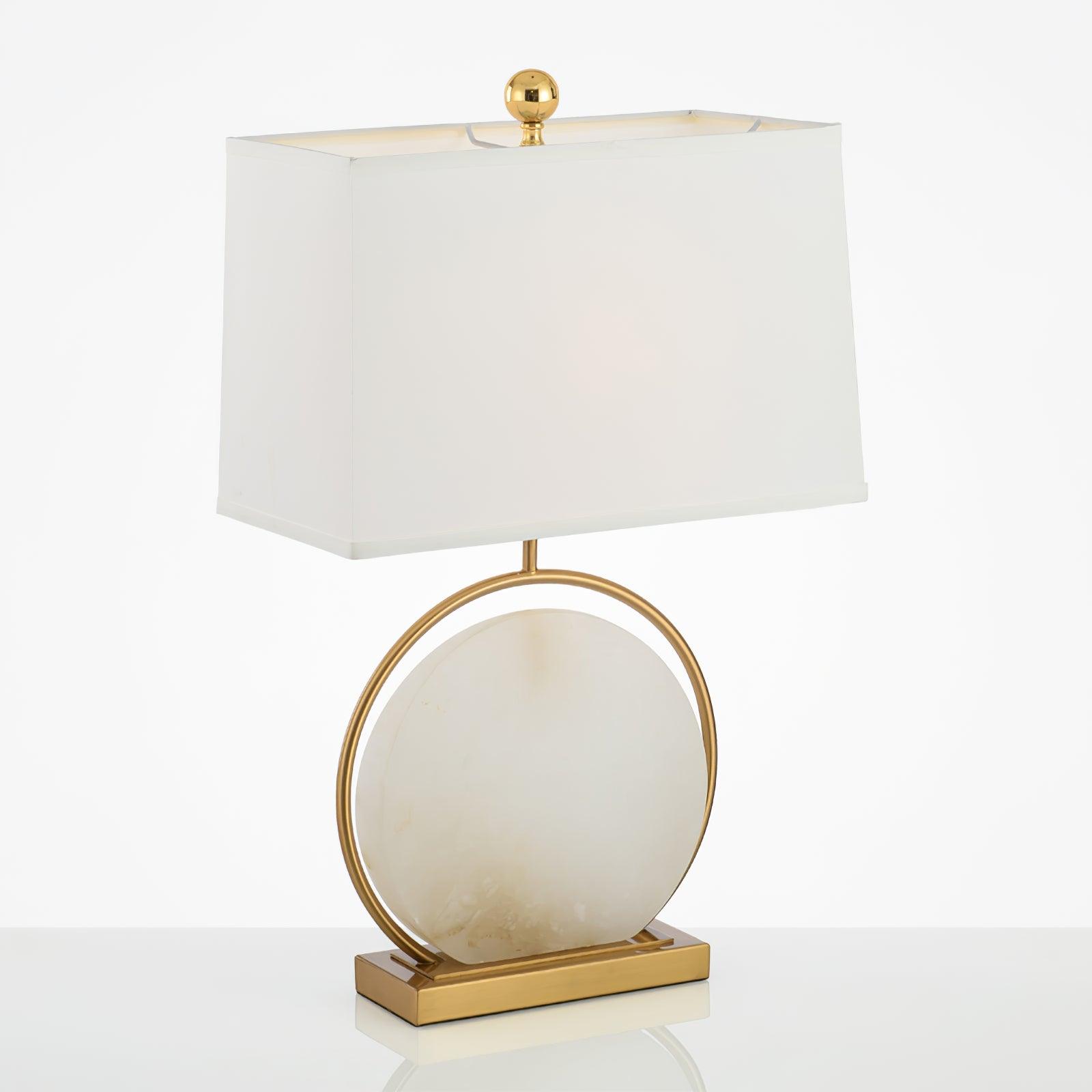 Lampe à poser moderne Sigmar en Or et albâtre blanc