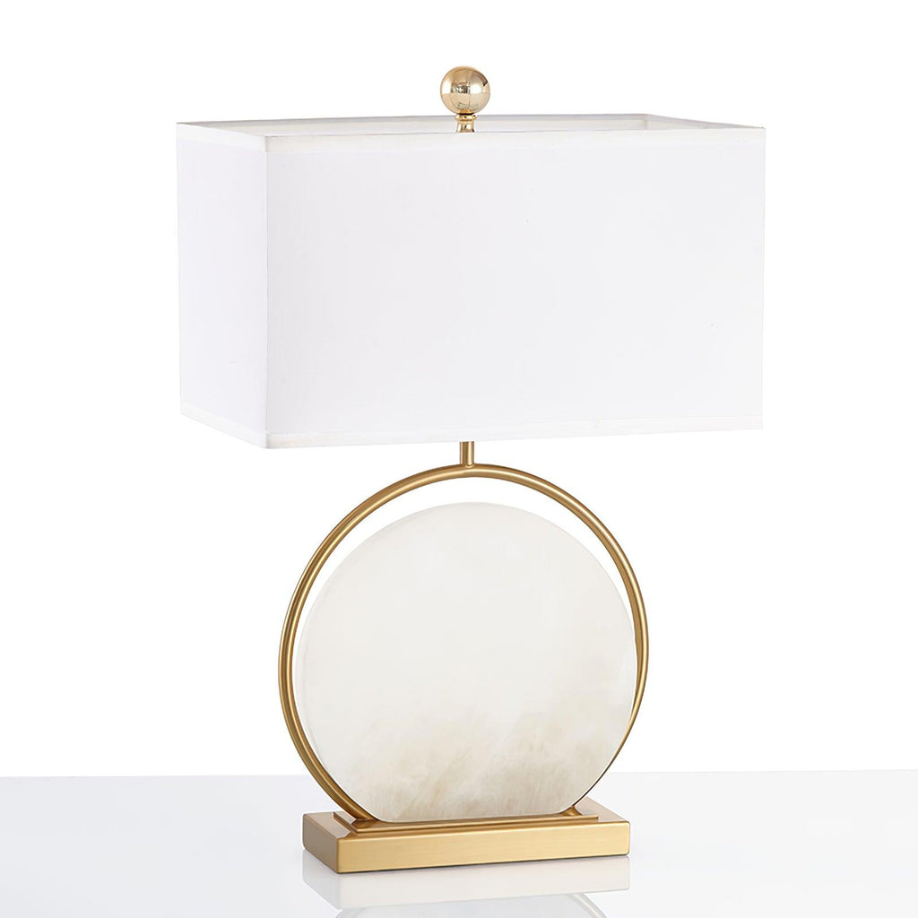 Lampe à poser moderne Sigmar en Or et albâtre blanc