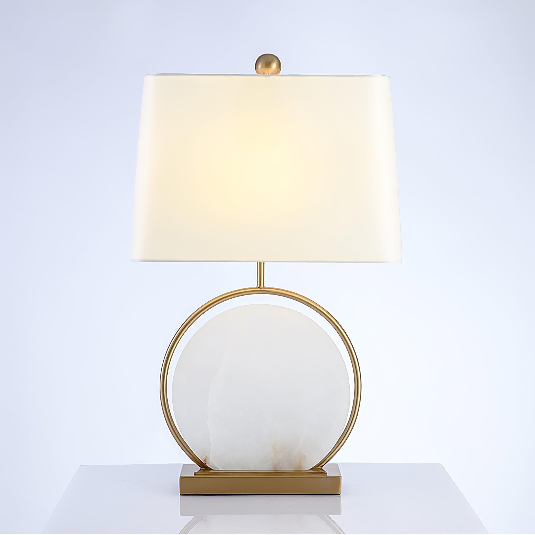 Lampe à poser moderne Sigmar en Or et albâtre blanc